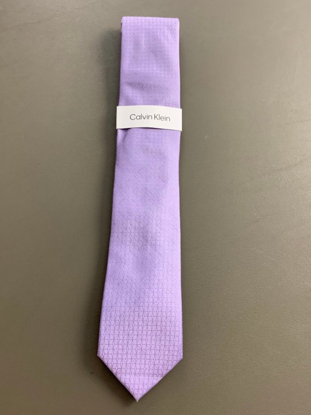 Calvin Klein Men's 3'' Polyester and Silk Neck Tie, Purple Geometric, One Size